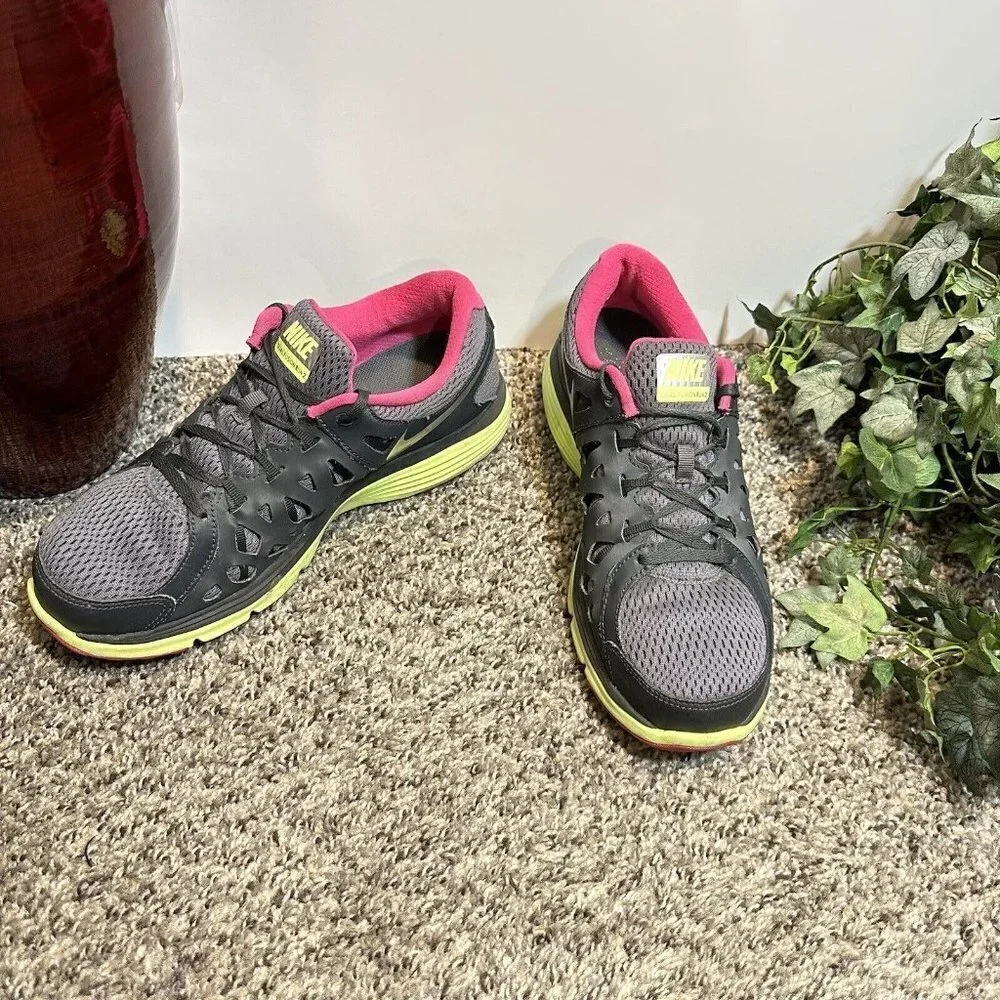 Nike Dual Fusion Run 2 Gray Pink Running Shoes Sneakers 599564-009 Womens Sz 10